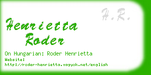 henrietta roder business card